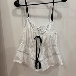 White Ruffle Top